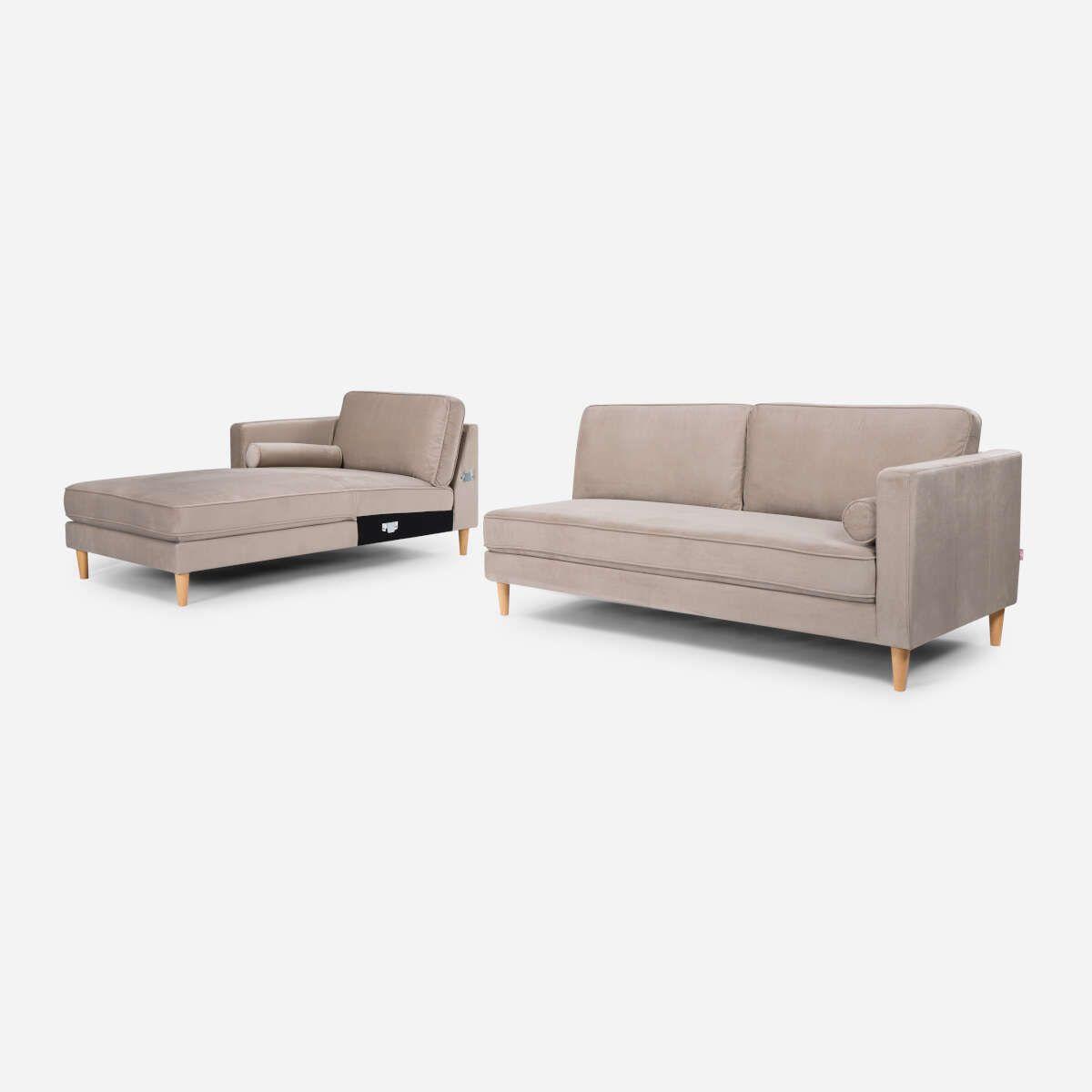 Sofá Seccional Rosen Harbord II Izquierdo Tela Beige-5