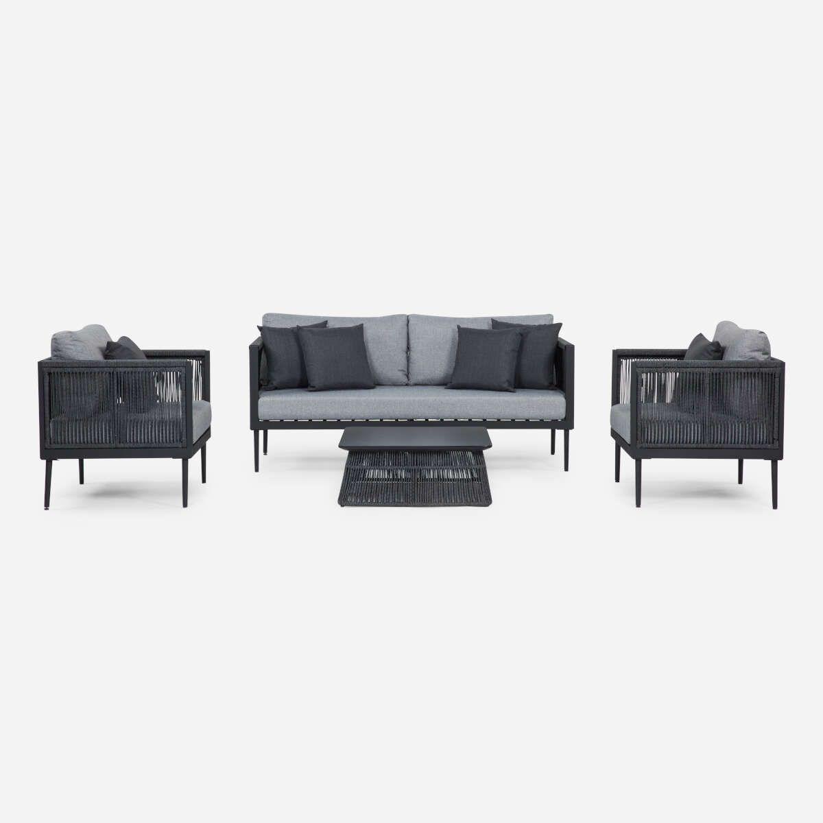 Living de Terraza Rosen Romazzino 4 Piezas Gris-0