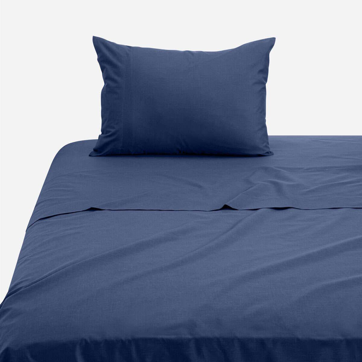 Sábana 144 Hilos Lisa Denim 1,5 Plazas-0