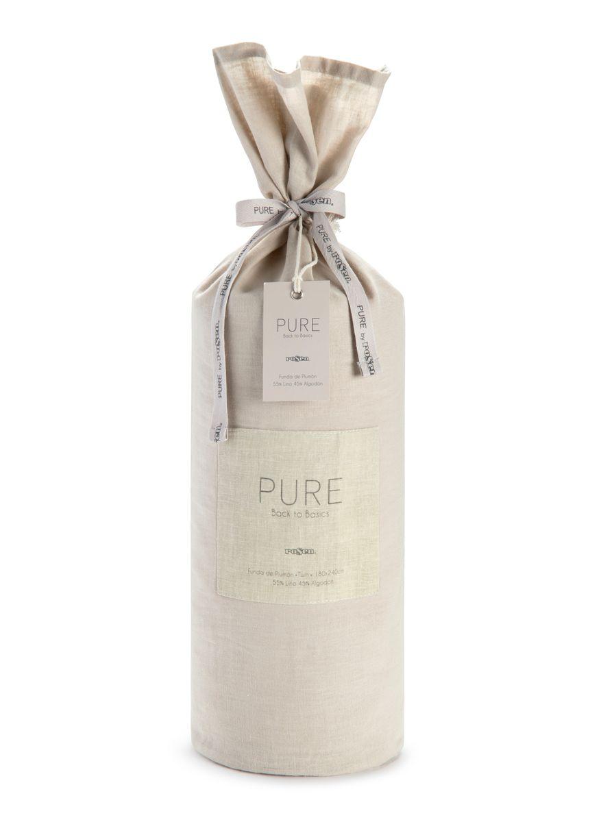 Funda Plumón Rosen Lino-Algodón Pure Liso 1 Plaza Arena-5