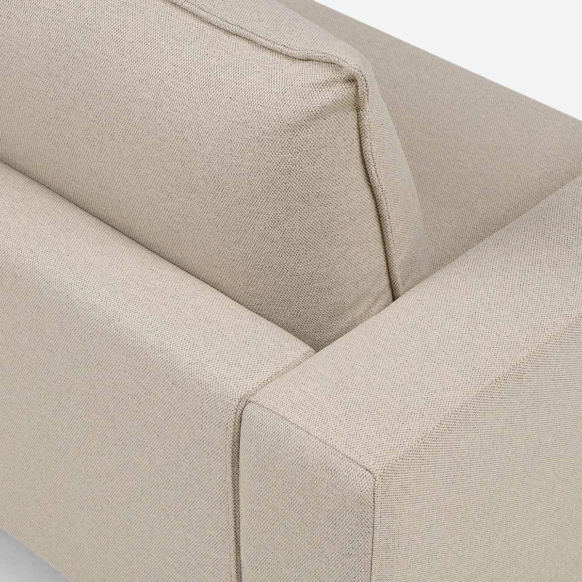 Sofá Biran 2 Cuerpos Tela Beige-5