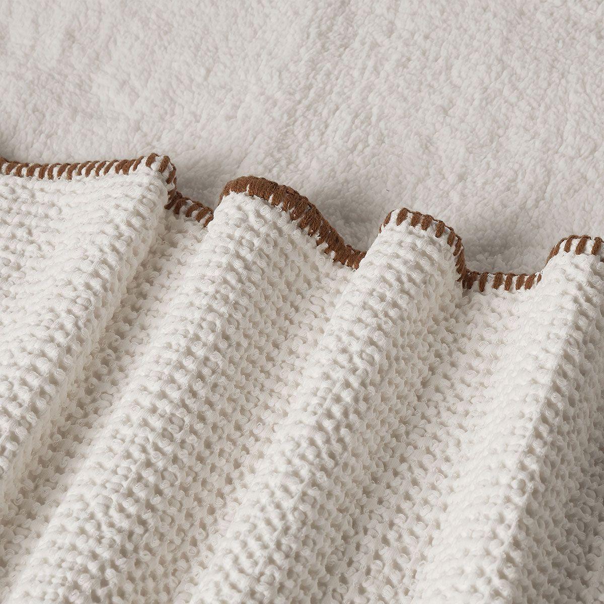 Manta Algodón Sherpa 150 x 200 cm Cozy Crudo-2