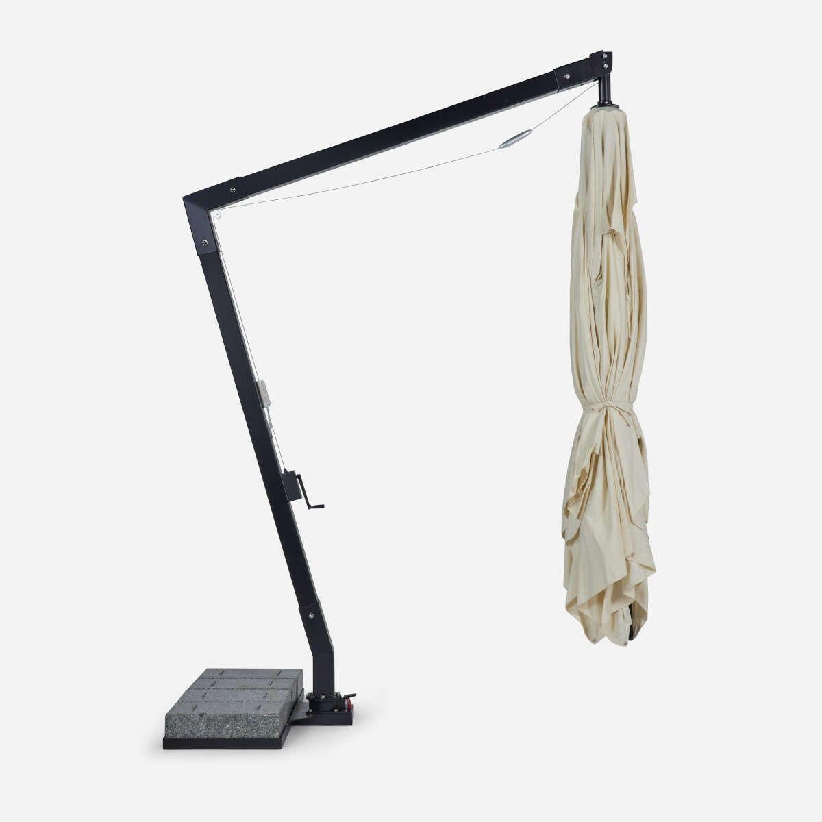 Quitasol Fibra Vidrio Rosen Rectangular Pedestal Negro-2