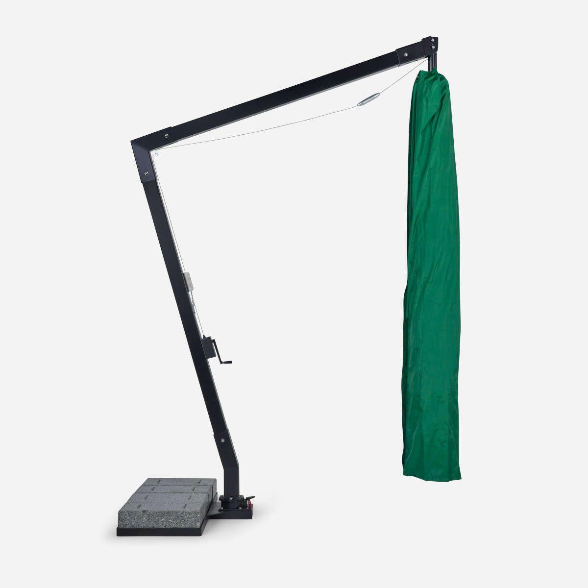 Quitasol Fibra Vidrio Rosen Rectangular Pedestal Negro-3