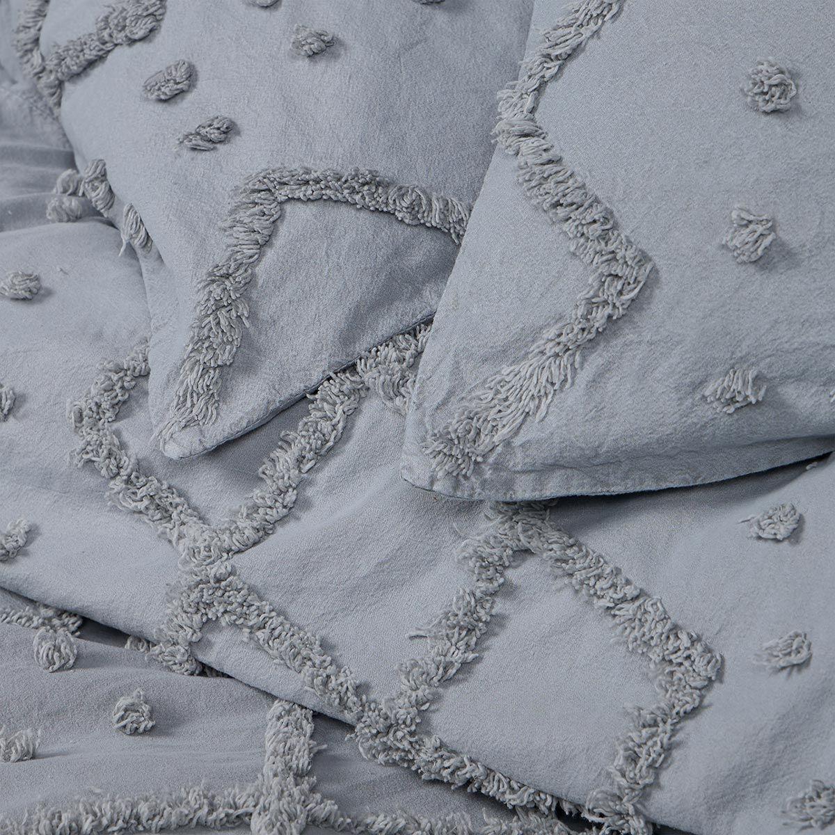 Funda Plumón Textura Soller Reversible Gris 2 Plazas-3