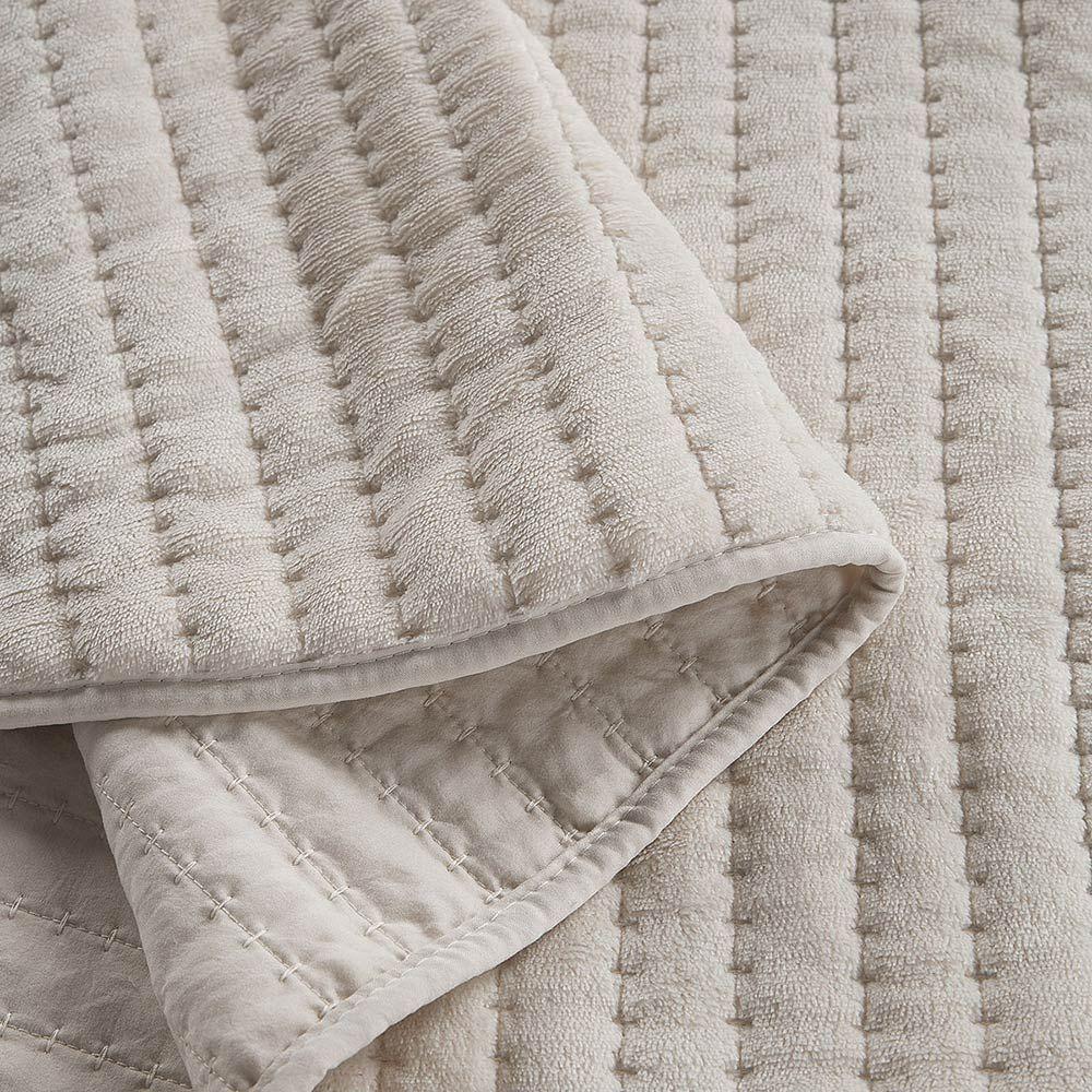 Cubrecama Flannel Supersoft Beige King-3