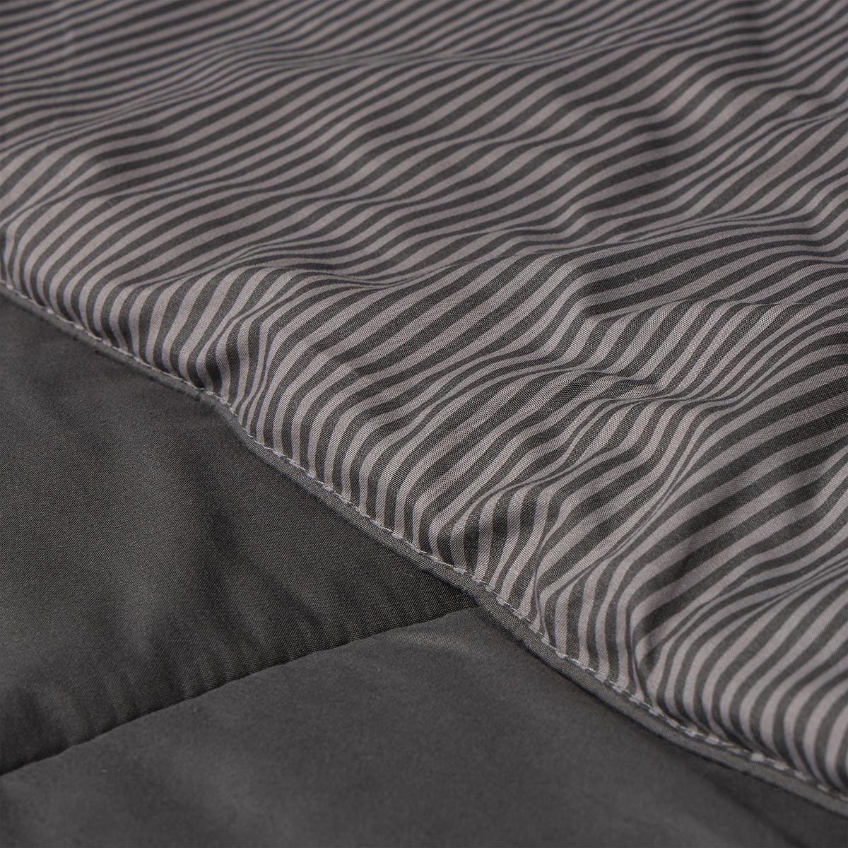 Plumón Bicolor Lines Reversible Charcoal 2 Plazas-5