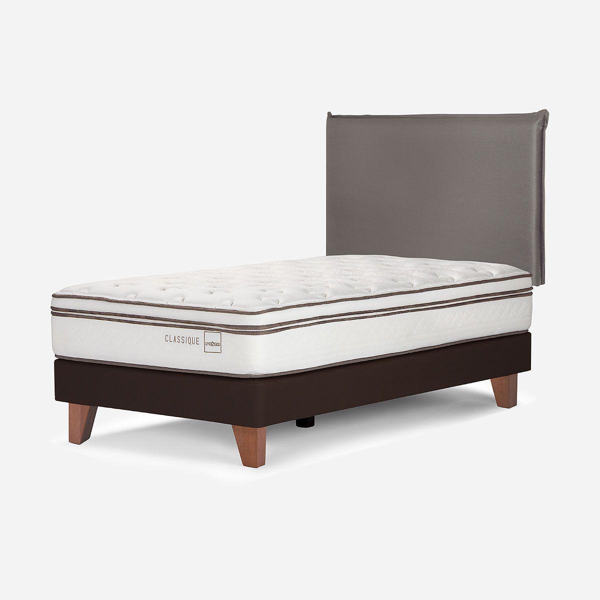 Cama Classique+ 1,5 Plazas + Respaldo Maurice Grafito-2