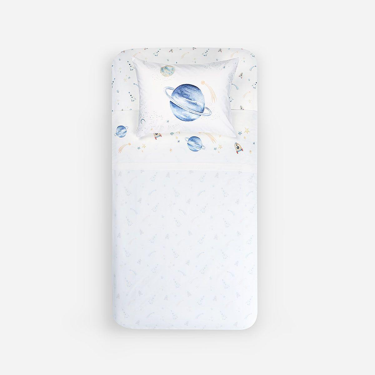 Sábana 200 Hilos Algodón Infantil Universo 1,5 Plazas-1