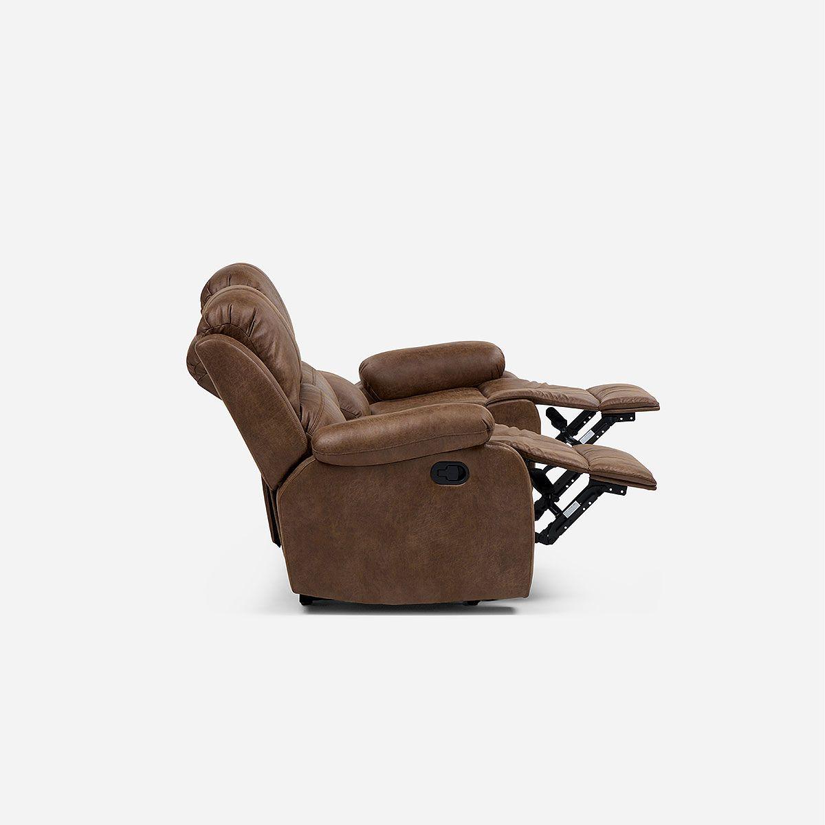 Sofá Reclinable Umbria Manual 3 Cuerpos Tela Marrón-8