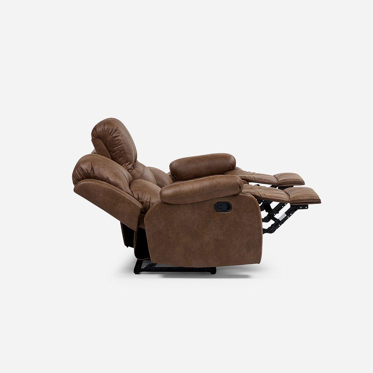 Sofá Reclinable Umbria Manual 3 Cuerpos Tela Marrón-9