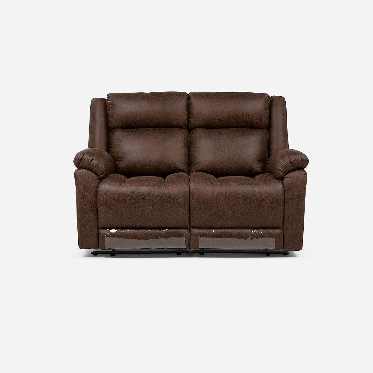 Sofá Reclinable Ascott 2 Cuerpos Manual Cuero PU Chocolate-2