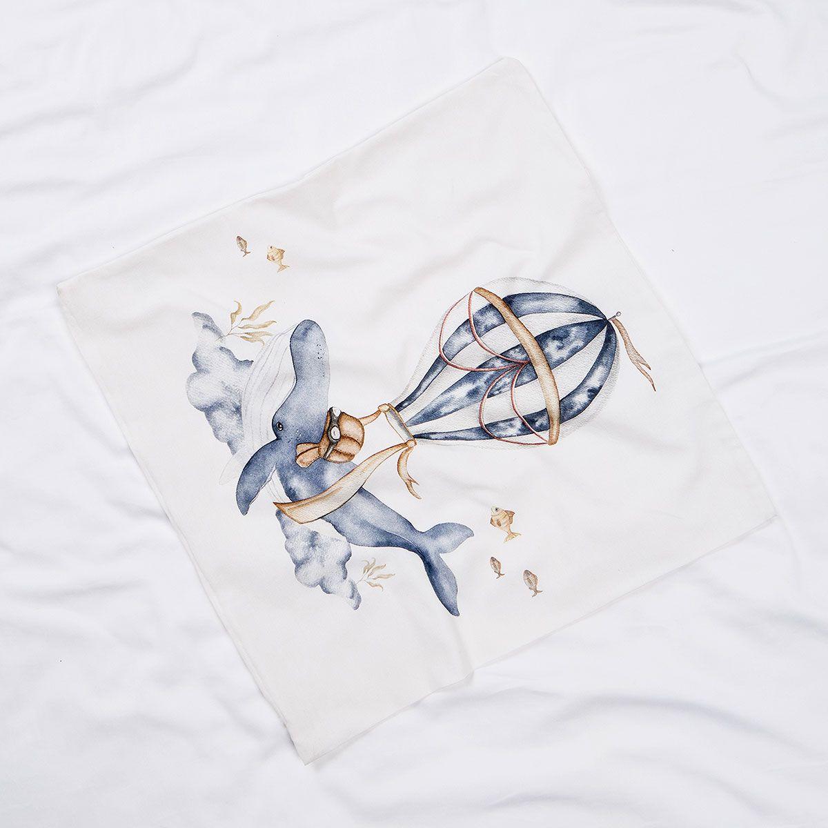 Funda de Cojín Ballenas 50x50 cm-2