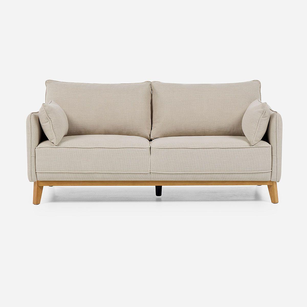 Sofá Holstebro 3 Cuerpos Tela Beige-1