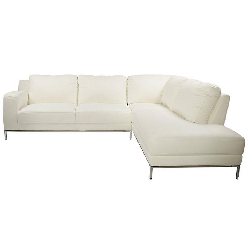 Sofá Seccional Rosen Kris Derecho Cuero Ivory-2