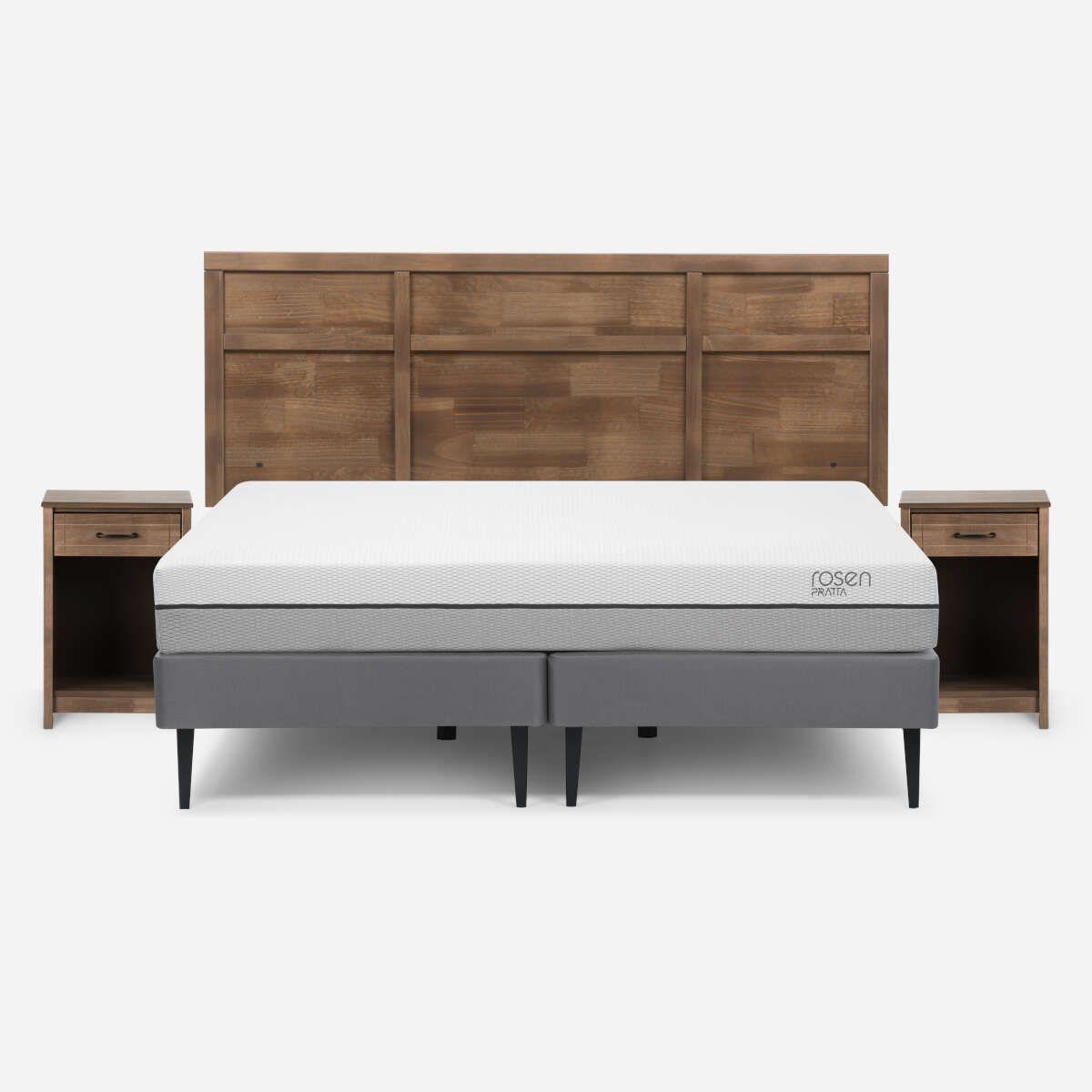 Cama Pratta 2 Plazas Base Dividida + Muebles Robin Tostado-0