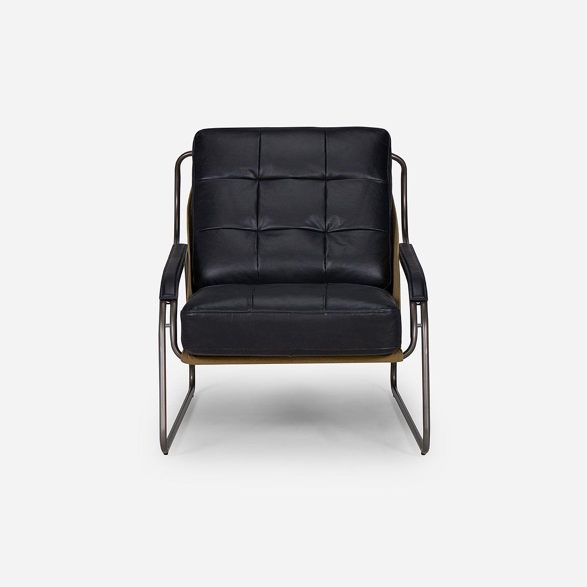 Poltrona Rosen Montok Cuero Negro-1