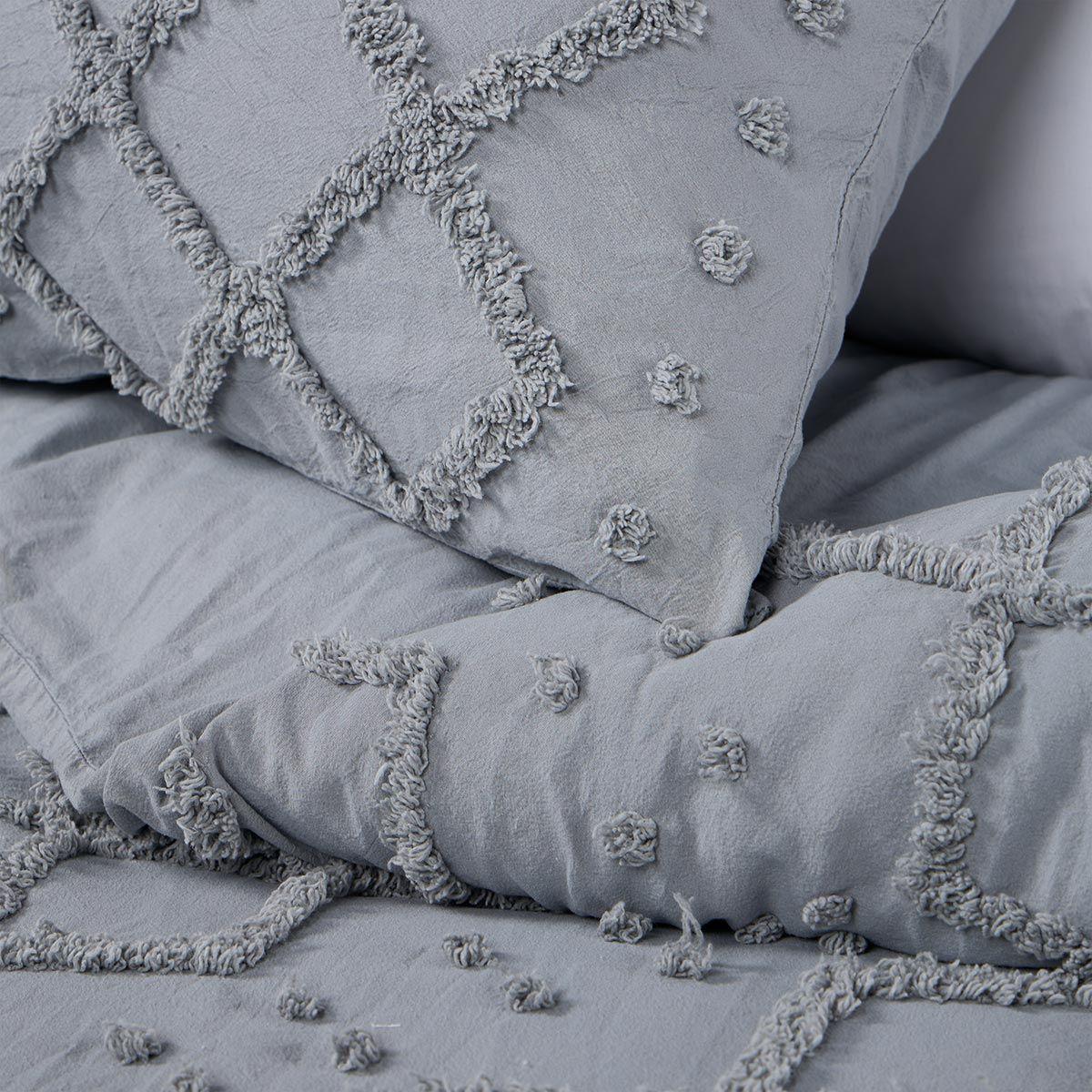 Funda Plumón Textura Soller Reversible Gris 1,5 Plazas-3