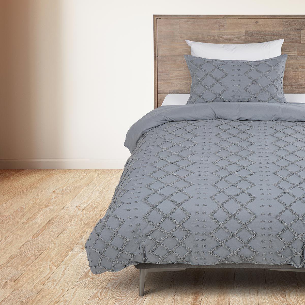 Funda Plumón Textura Soller Reversible Gris 1,5 Plazas-4