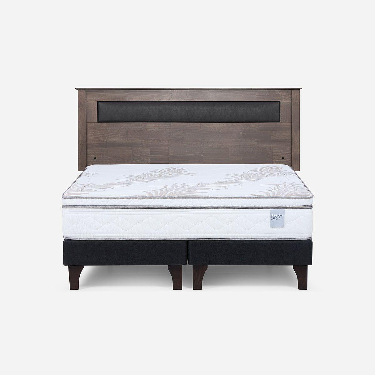 Cama Europea Neo Plus 2 Plazas 150x200 cm + Respaldo Ferrara-0