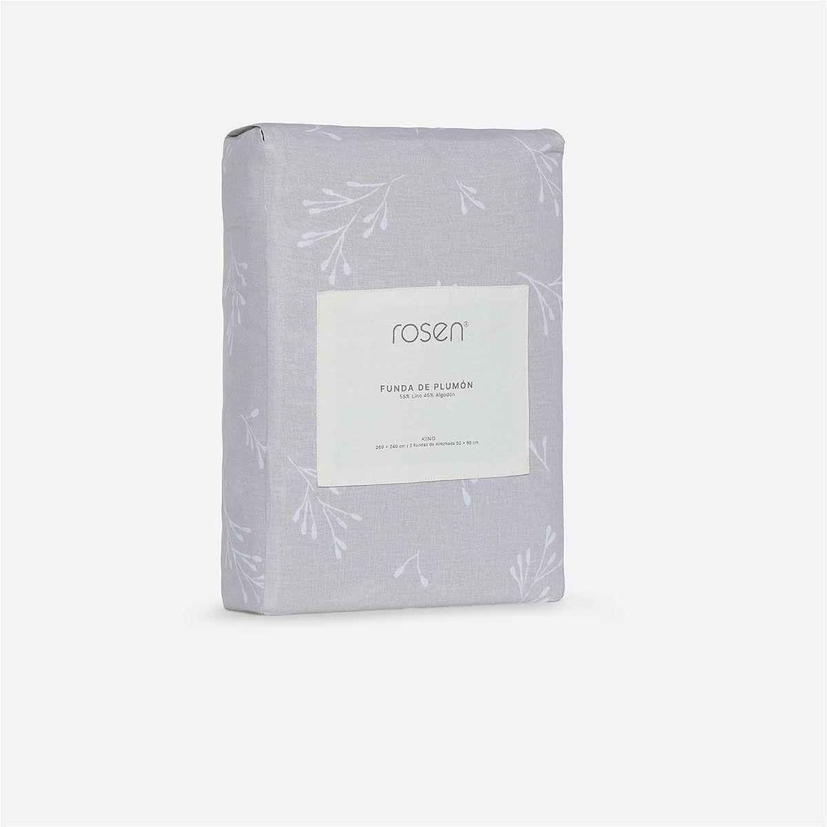 Funda Plumón Lino-Algodón Reversible Lonnig Súper King-5