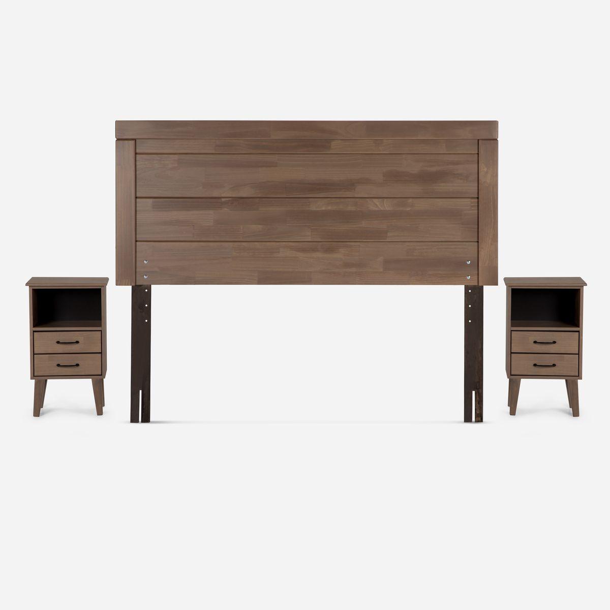 Cama Pratta 2 Plazas + Muebles Sicilia y Cómoda Harland-2