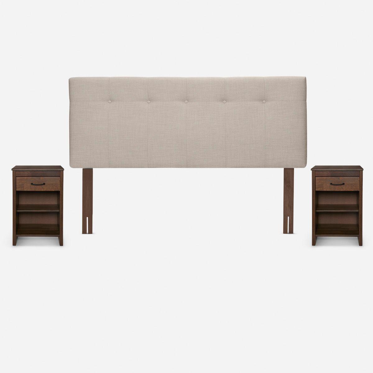 Cama Pratta 2 Plazas BD +Respaldo New Bennet+Velador Maurice-2