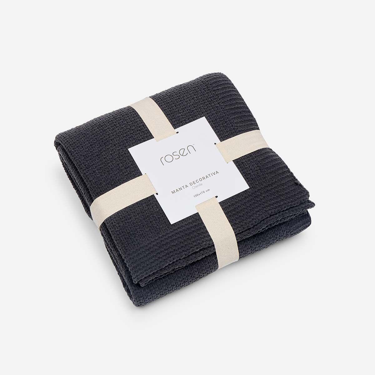 Manta New Chenille Grafito 130x170 cm-2
