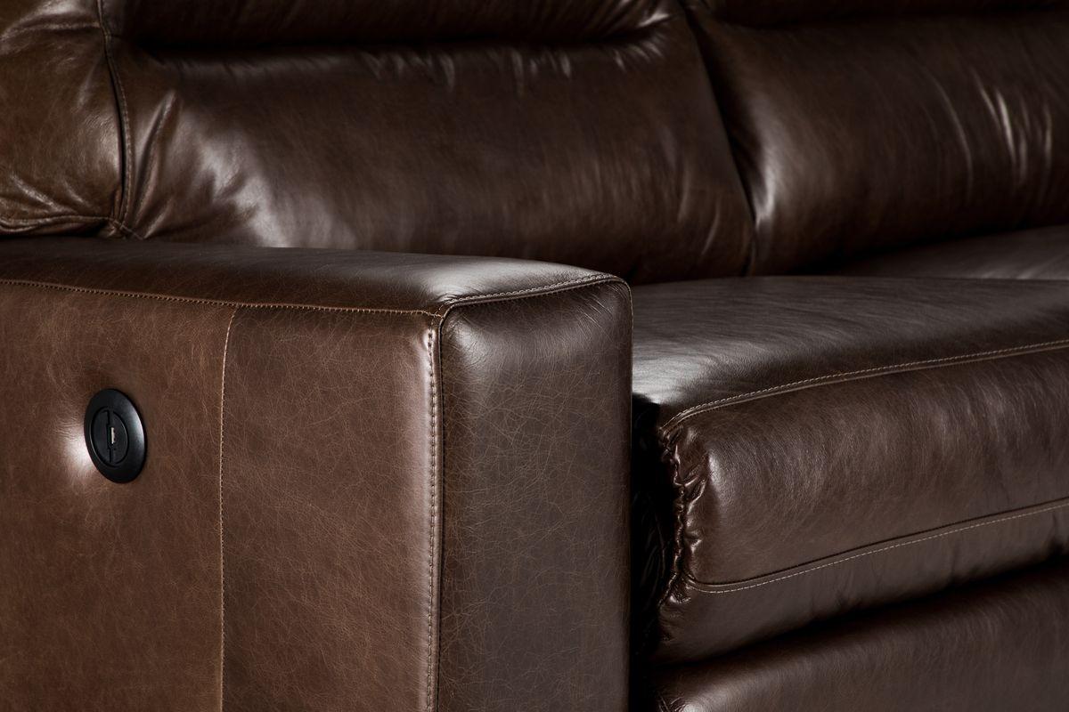 Sofá Reclinable Rosen Tolstoi 2cpo Eléctrico Cuero Chocolate-5