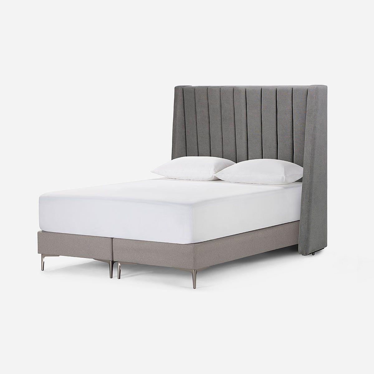Respaldo New Brickell Tela 2 Plazas Color Acero-2
