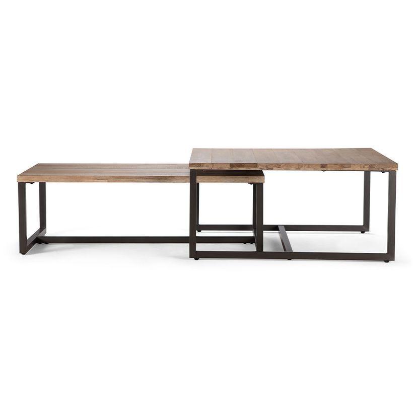 Set Mesas de Centro Rosen Clay Madera-Metal-3