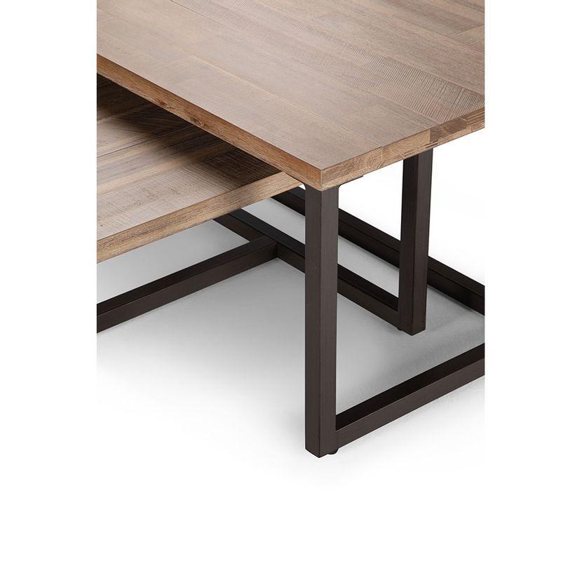 Set Mesas de Centro Rosen Clay Madera-Metal-4