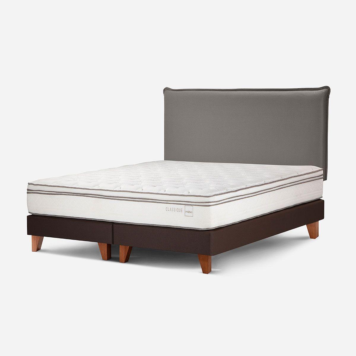 Cama Classique+ 2 Plazas + Respaldo Maurice Grafito-2