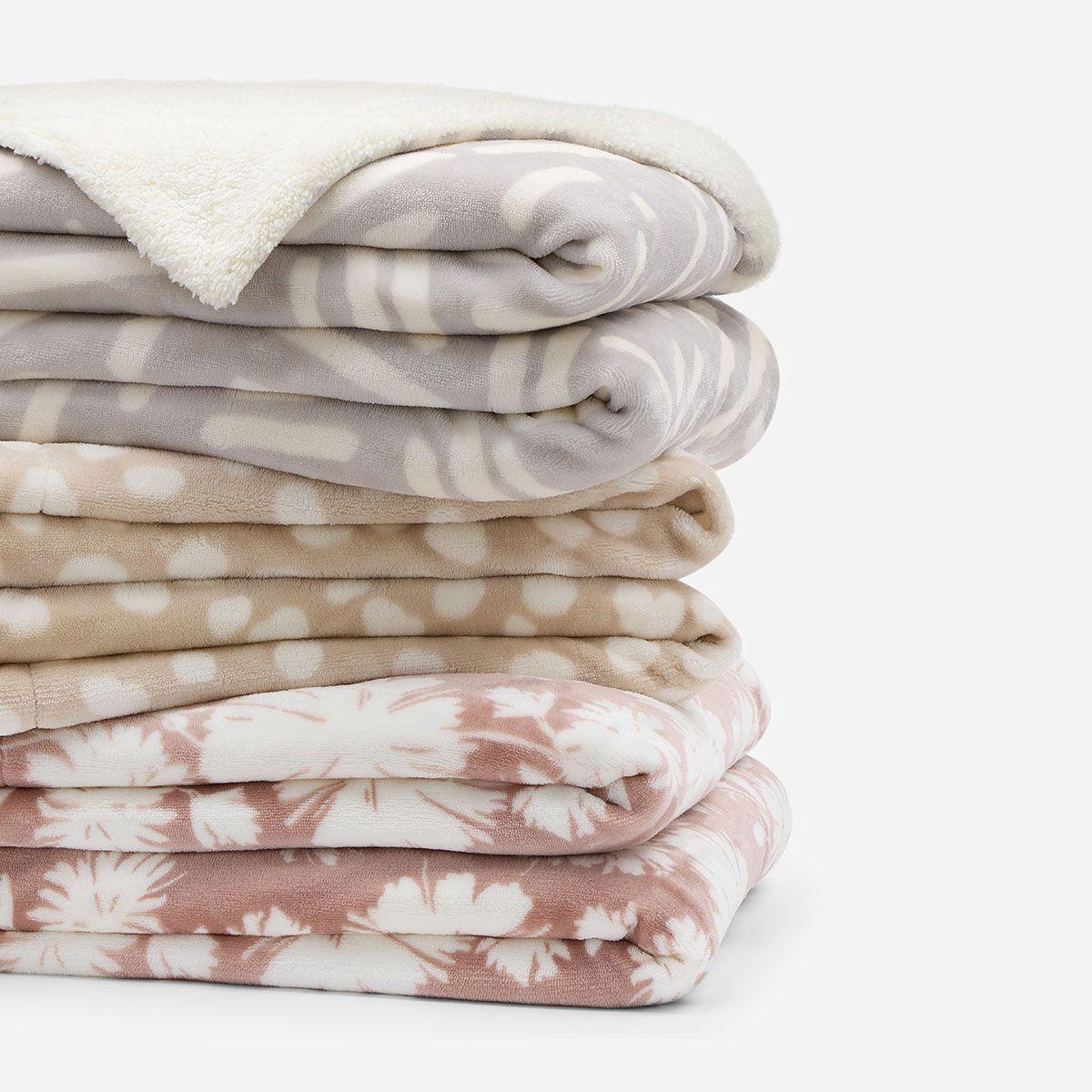 Manta Sherpa Estampada 130 x 170 cm Blaine Beige-3