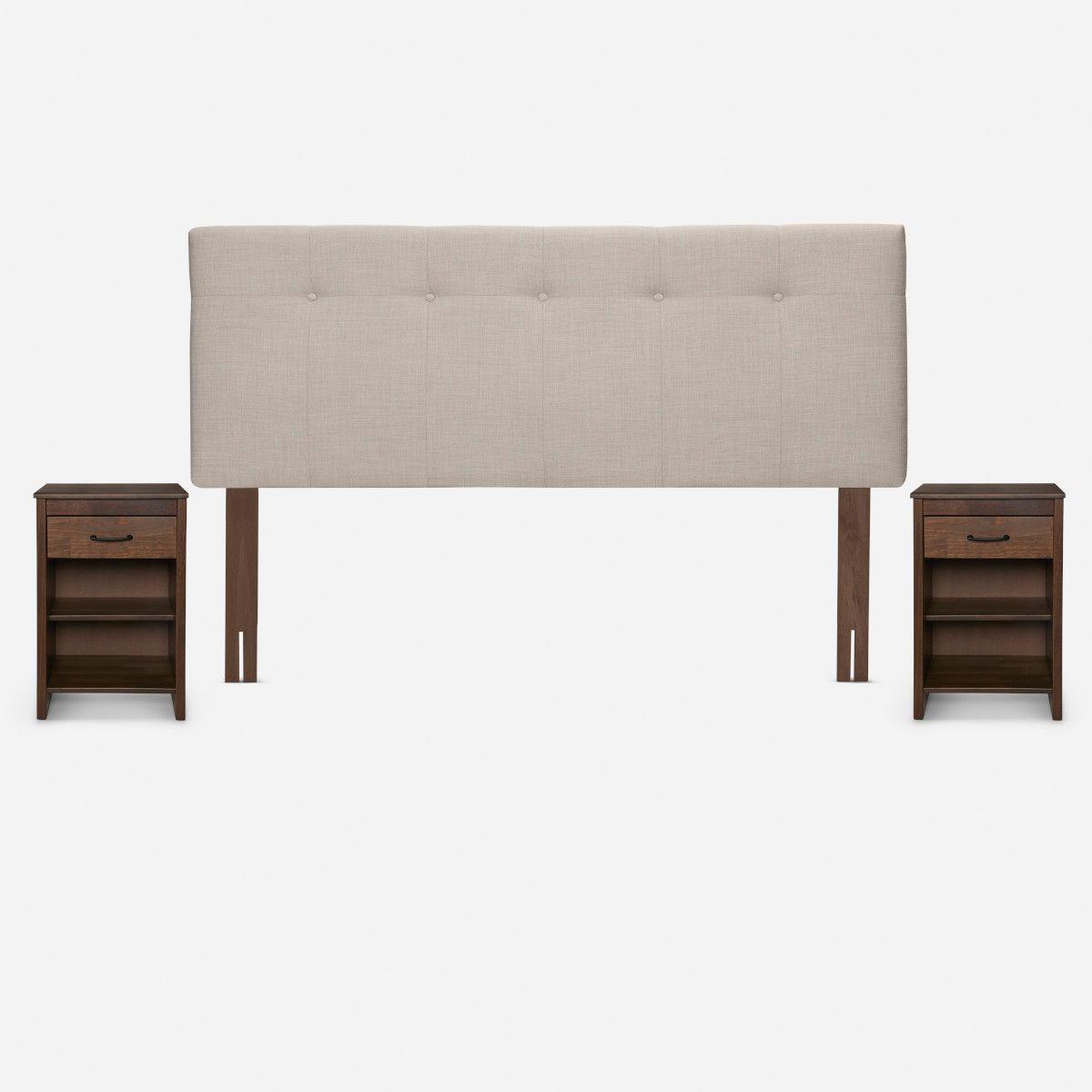 Cama Pratta King + Respaldo New Bennet y Velador Maurice-2