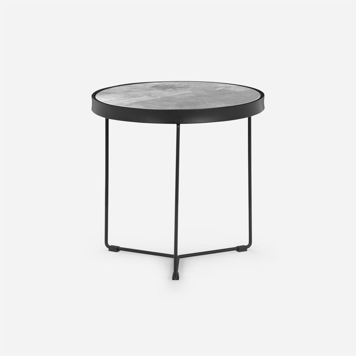 Mesa Lateral Rosen Urano 50 x 50 cm Gris Oscuro-0