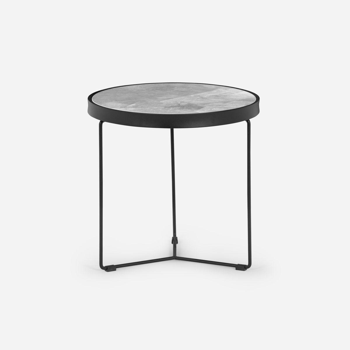 Mesa Lateral Rosen Urano 50 x 50 cm Gris Oscuro-1