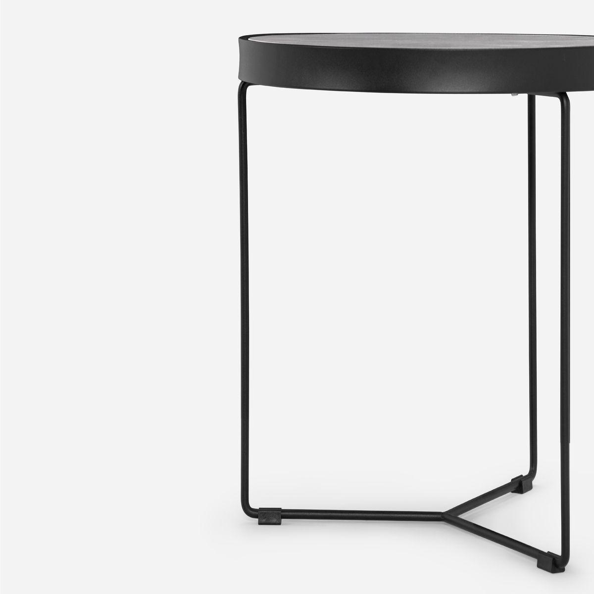 Mesa Lateral Rosen Urano 50 x 50 cm Gris Oscuro-3