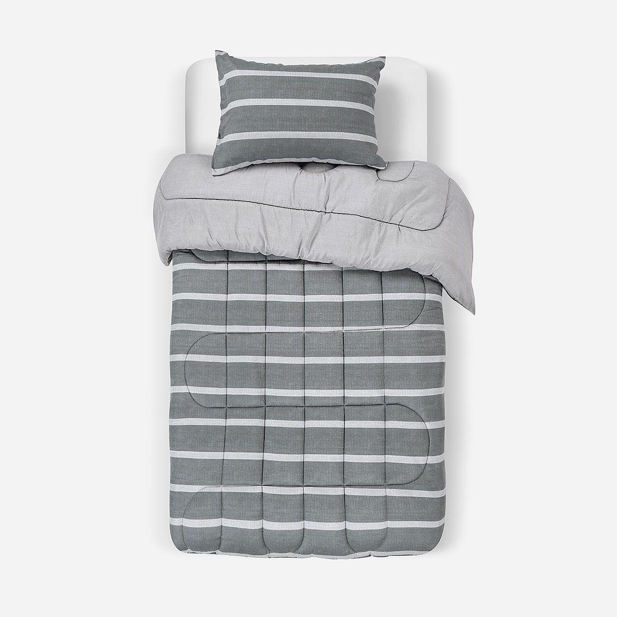 Plumón Reversible Soft Touch Alonso Gris 1,5 Plazas-0