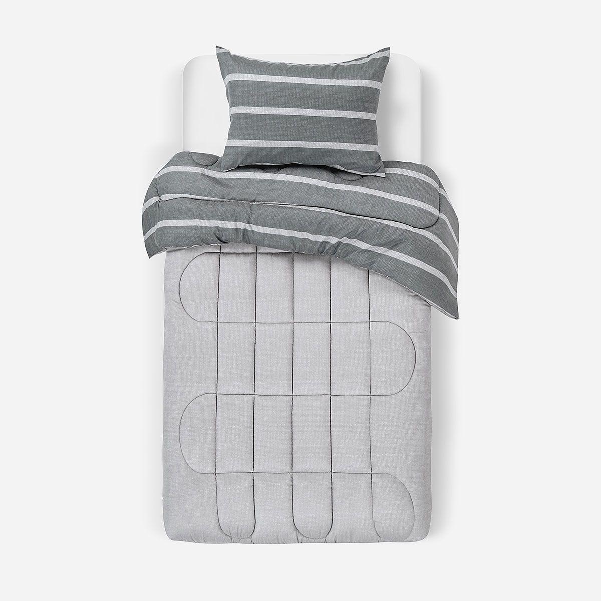 Plumón Reversible Soft Touch Alonso Gris 1,5 Plazas-1