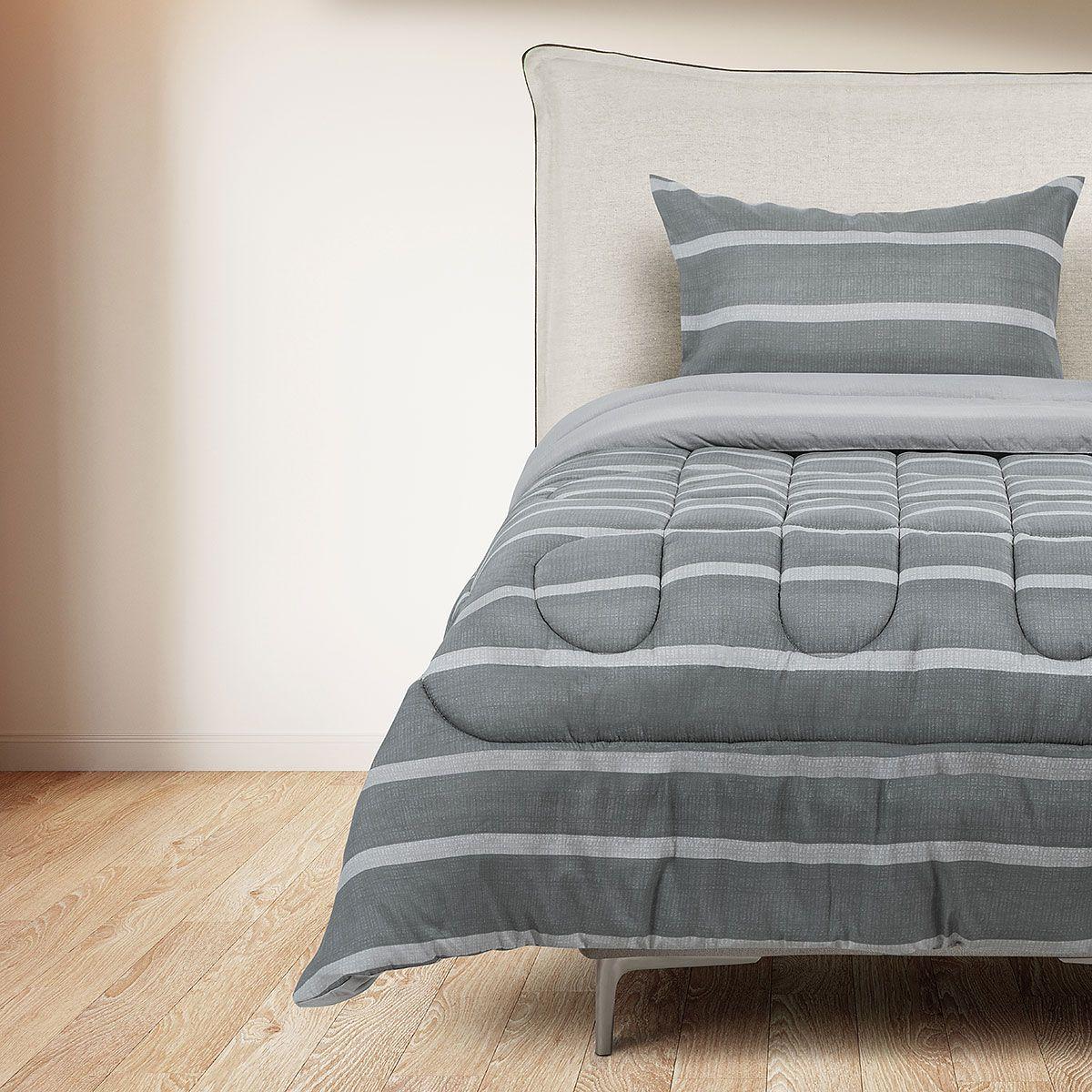 Plumón Reversible Soft Touch Alonso Gris 1,5 Plazas-2