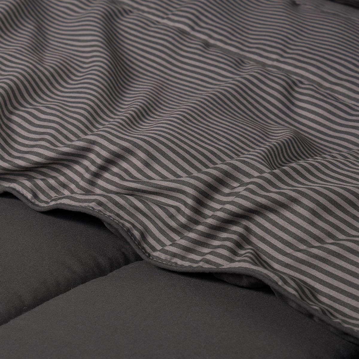 Plumón Bicolor Lines Reversible Charcoal 1,5 Plazas-4