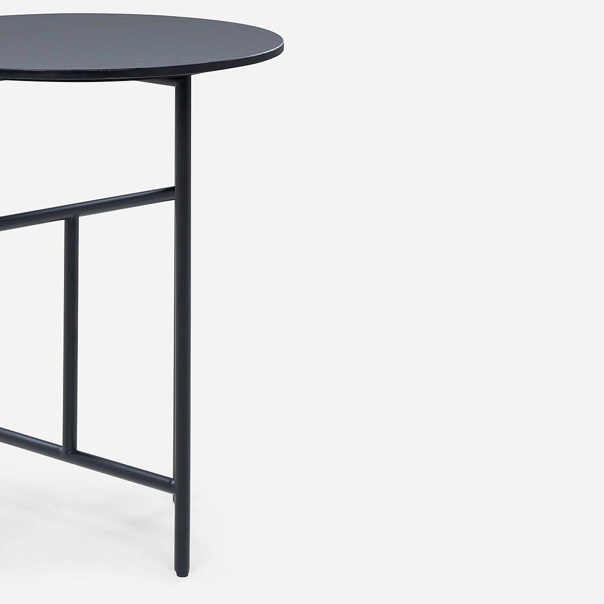 Mesa Lateral Rosen Delfi Circular 45 x 55 cm Negro-2