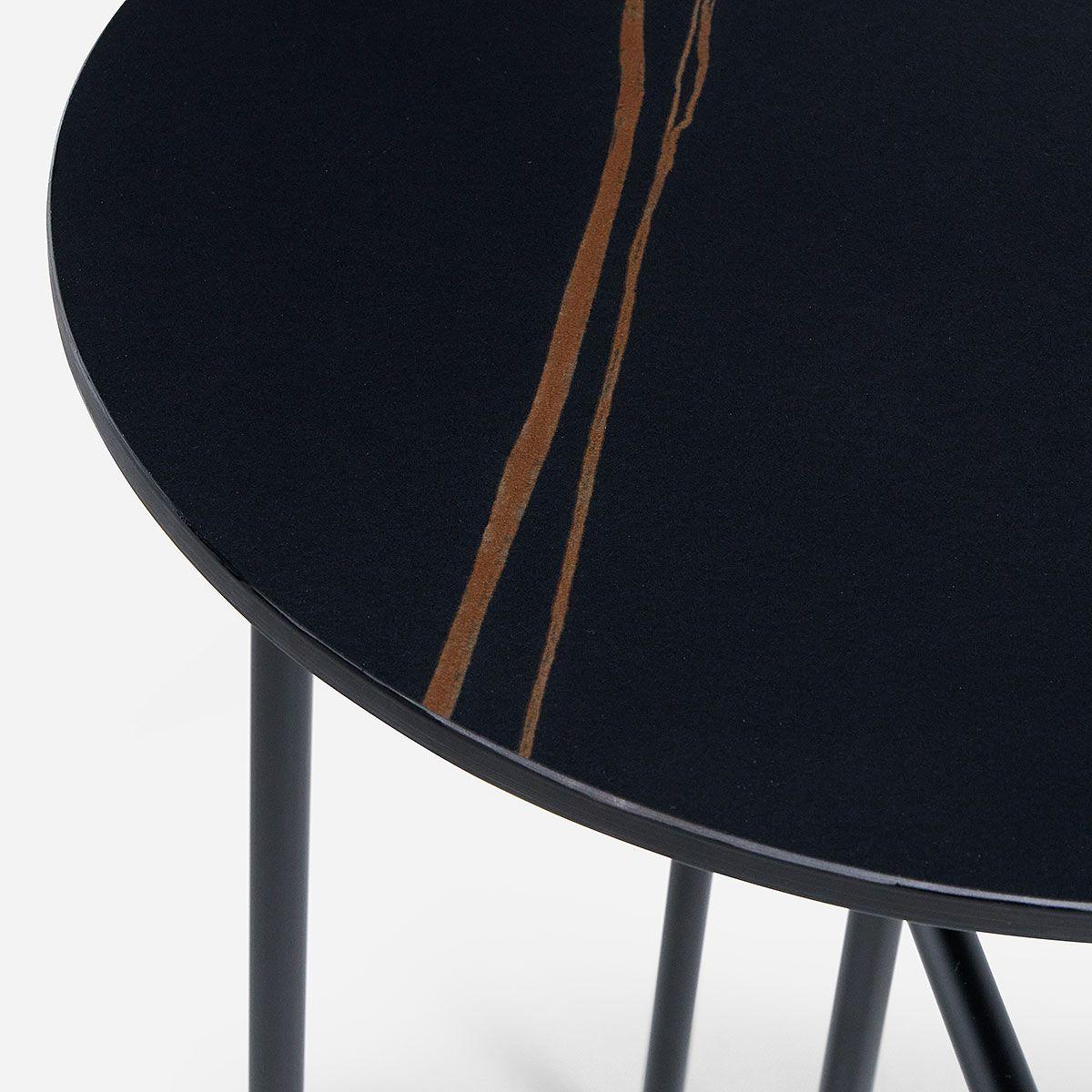 Mesa Lateral Rosen Delfi Circular 45 x 55 cm Negro-4
