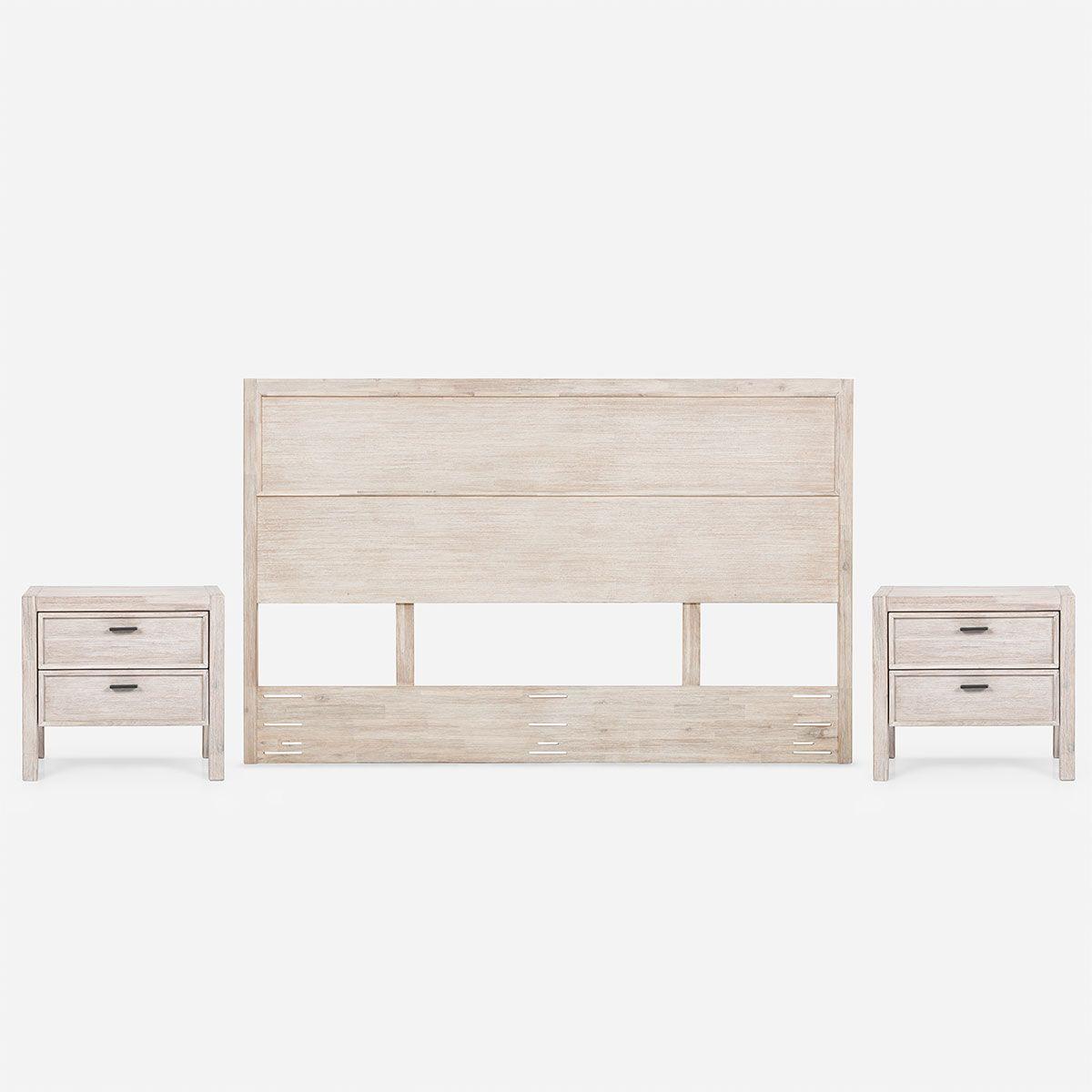 Set Respaldo King + Veladores Karsten Rosen Madera-0