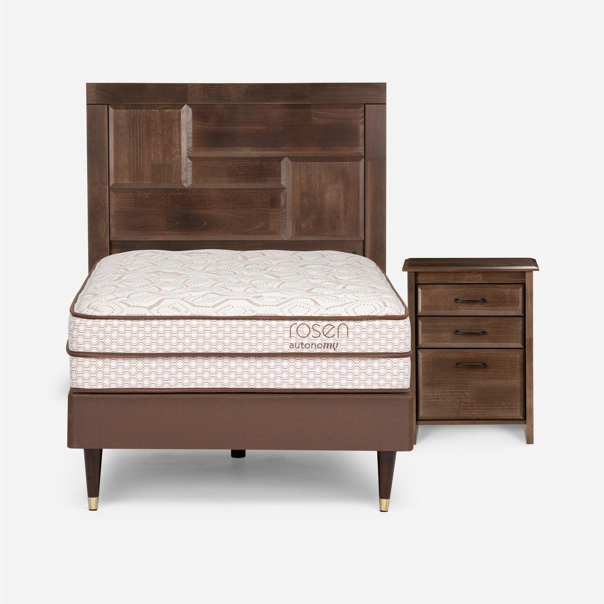 Cama Europea Rosen Autonomy Land 1,5 Plazas + Muebles Dolce-0