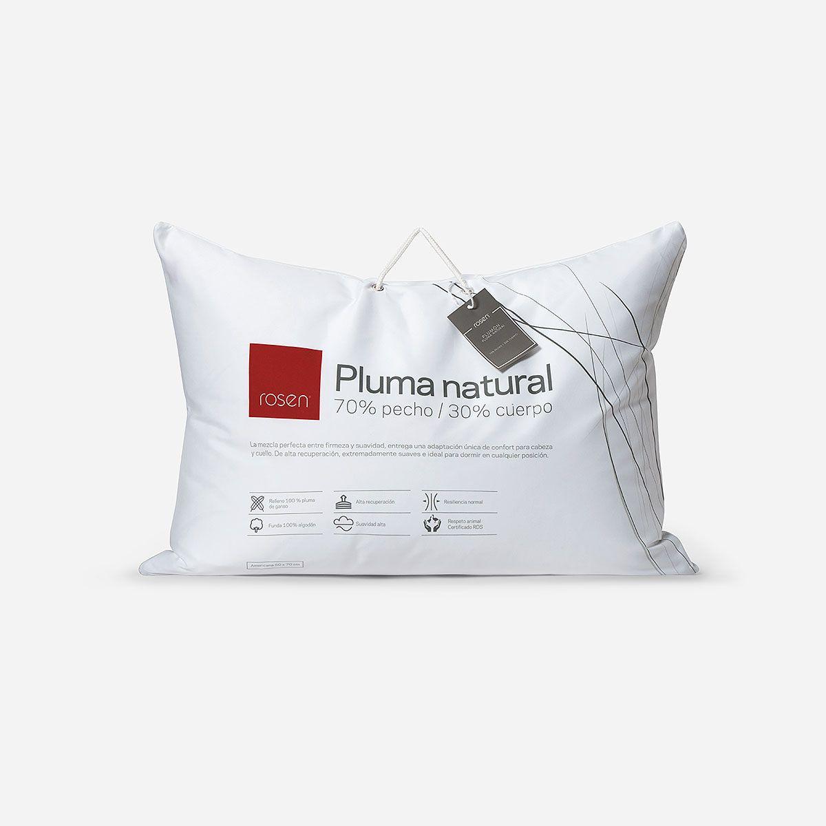 Almohada Rosen Pluma Natural 70% Pecho Americana 50x70 cm-0