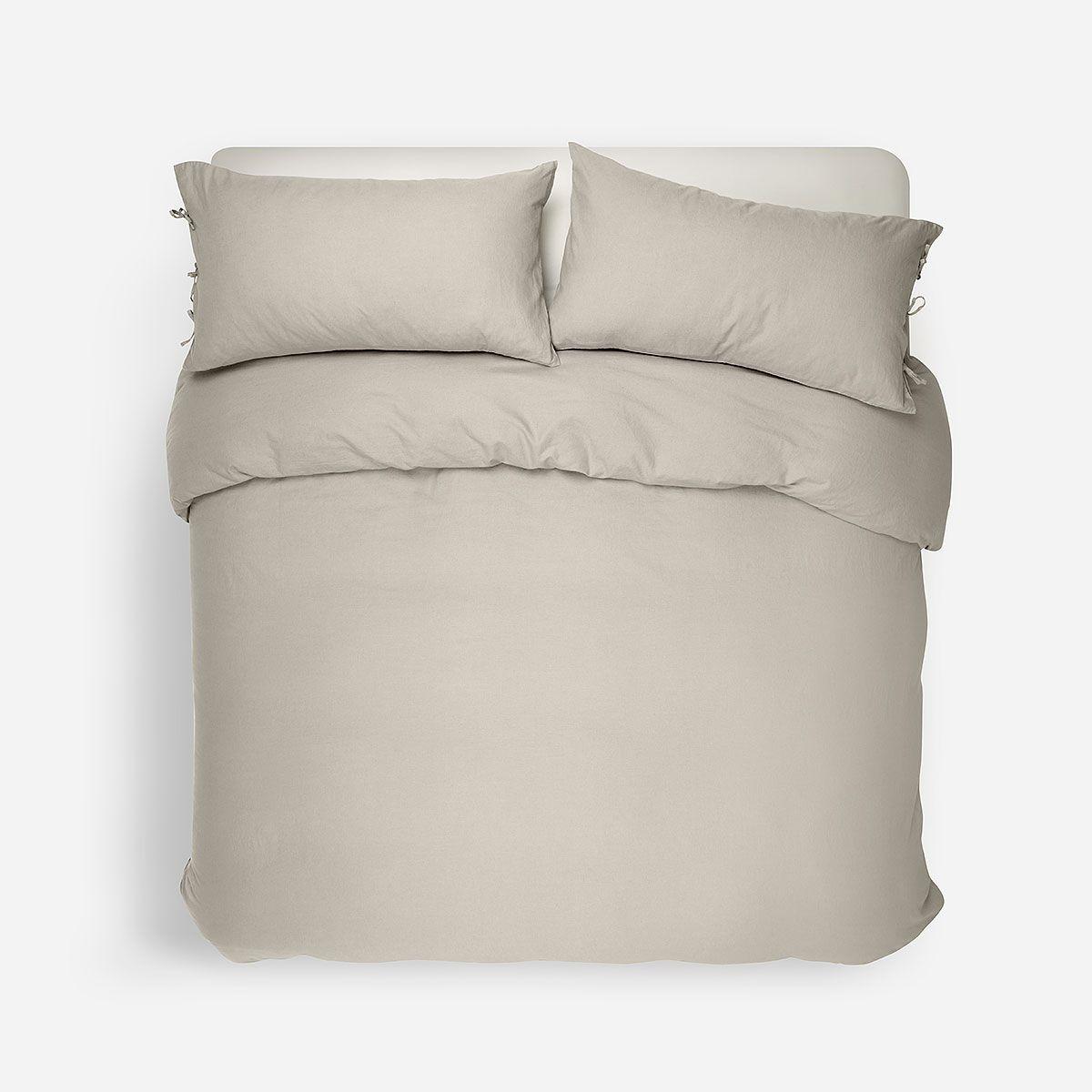 Funda Plumón Lino-Algodón Pure Liso Verde Oliva King-1