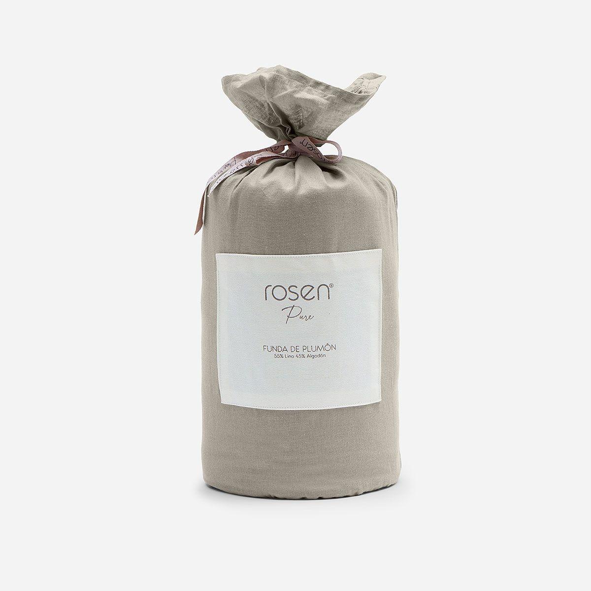 Funda Plumón Lino-Algodón Pure Liso Verde Oliva King-4