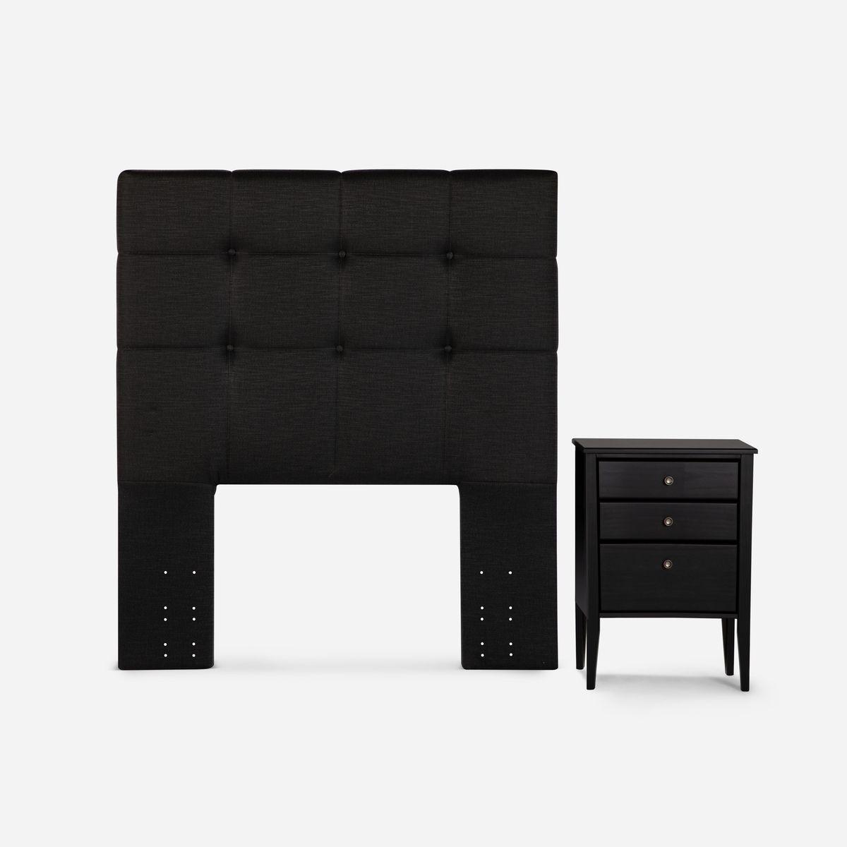 Cama Europea Autonomy Land 1,5 Plazas +Muebles Issey Grafito-1